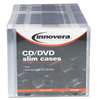 INNOVERA CD/DVD Polystyrene Thin Line Storage Case, Clear, 100/Pack