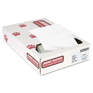 JAGUAR PLASTICS Heavy Grade Can Liners, 60gal, 13 Micron, 38 x 60, Natural, 200/Carton