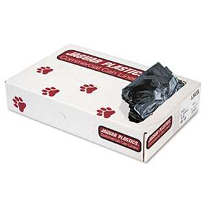 JAGUAR PLASTICS Low-Density Can Liners, 8-10 Gallon, .35mil, Black, 500/Carton