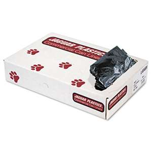 JAGUAR PLASTICS Low-Density Can Liners, 40-45 Gallon, .7mil, Black, 100/Carton