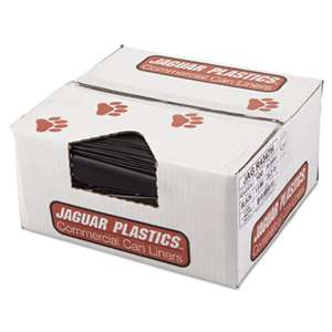 JAGUAR PLASTICS Repro Low-Density Can Liners, 1.5 Mil, 43 x 47, Black, 100/Carton