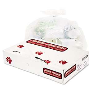 JAGUAR PLASTICS Industrial Strength Commercial Can Liners, 8-10gal, .5mil, White, 500/Carton