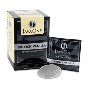 JAVA TRADING CO. Coffee Pods, French Vanilla, Single Cup, 14/Box
