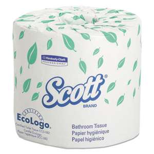 Scott 04460 Standard Roll Bathroom Tissue, 2-Ply, 550 Sheets/Roll, 80/Carton