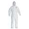 KIMBERLY CLARK A40 Elastic-Cuff & Ankle Hooded Coveralls, White, Large, 25/Carton