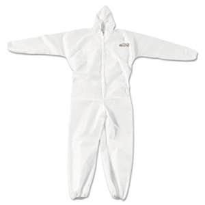 KIMBERLY CLARK A20 Elastic Back, Cuff & Ankle Coveralls, Zip, X-Large, White, 24/Carton