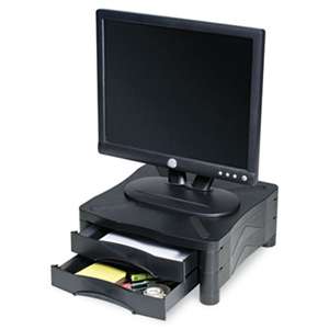 KELLY COMPUTER SUPPLIES Monitor/Printer Stand w/2 Drawers,13 x 13 1/2 x 5 3/4, Black