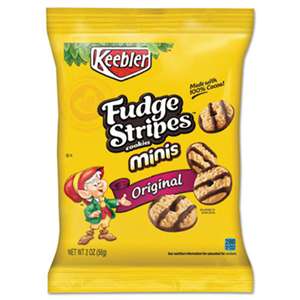 KEEBLER COMPANY Mini Cookies, Fudge Stripes, 2oz Snack Pack, 8/Box