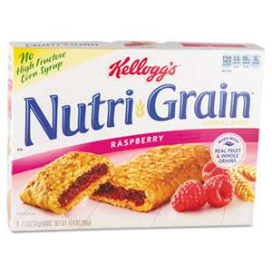 KELLOGG'S Nutri-Grain Cereal Bars, Raspberry, Indv Wrapped 1.3oz Bar, 16/Box
