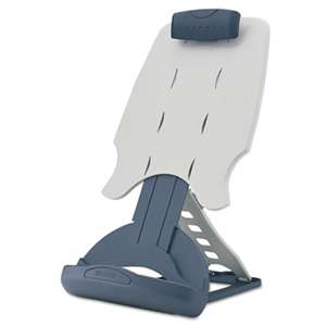 ACCO BRANDS, INC. InSight Adjustable Desktop Copyholder, Plastic, Holds 50 Sheets, Gray/Dark Blue