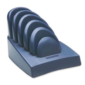 ACCO BRANDS, INC. InSight Priority Puck Five-Slot Desktop Copyholder, Plastic, Dark Blue/Gray