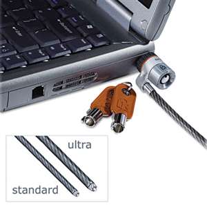 KENSINGTON MicroSaver Keyed Ultra Laptop Lock, 6ft Steel Cable, Two Keys