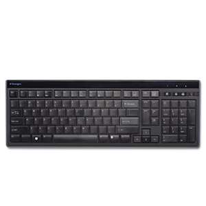 KENSINGTON Slim Type Standard Keyboard, 104 Keys, Black/Silver