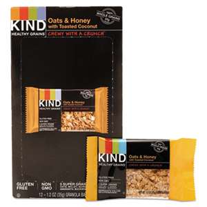 KIND LLC Healthy Grains Bar, Oats and Honey with Toasted Coconut, 1.2 oz, 12/Box