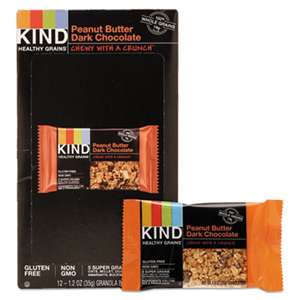 KIND LLC Healthy Grains Bar, Peanut Butter Dark Chocolate, 1.2 oz, 12/Box