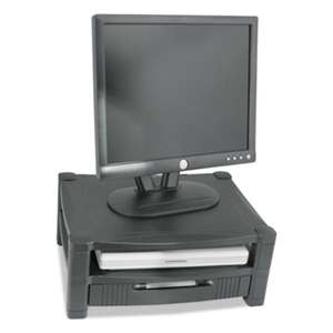 Kantek MS480 Two Level Stand, Removable Drawer, 17 x 13 1/4 x 3-1/2 to 7, Black