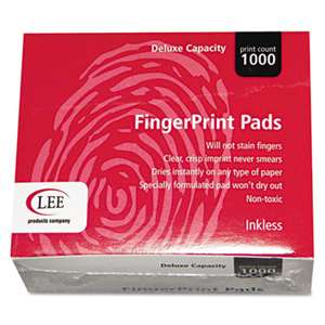 LEE PRODUCTS COMPANY Inkless Fingerprint Pad, 2 1/4 x 1 3/4, Black, Dozen