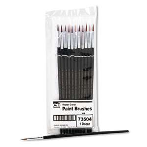 CHARLES LEONARD, INC Artist Brush, Size 4, Camel Hair, Round, 12/Pack