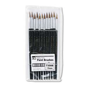 CHARLES LEONARD, INC Artist Brush, Size 8, Camel Hair, Round, 12/Pack