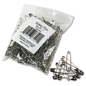 CHARLES LEONARD, INC Safety Pins, Nickel-Plated, Steel, 2" Length, 144/Pack