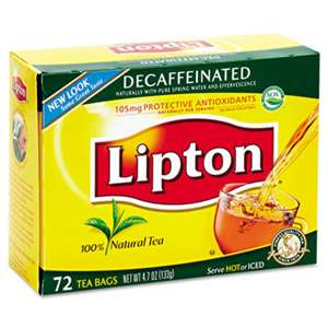 UNILEVER Tea Bags, Decaffeinated, 72/Box