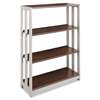 LINEA ITALIA Trento Line Bookcase, Three-Shelf, 31-1/2w x 11-5/8d x 43-1/4h, Mocha