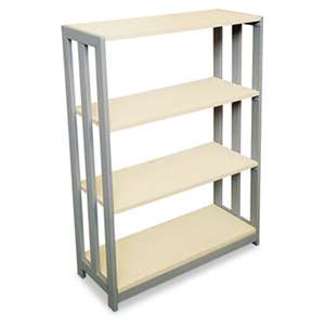 LINEA ITALIA Trento Line Bookcase, Three-Shelf, 31-1/2w x 11-5/8d x 43-1/4h, Oatmeal