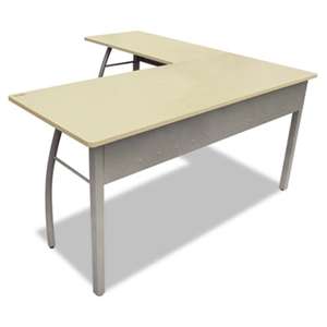 LINEA ITALIA Trento Line L-Shaped Desk, 59-1/8w x 59-1/8d x 29-1/2h, Oatmeal/Gray