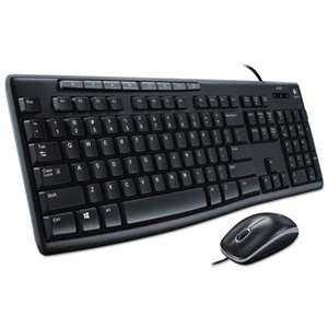 LOGITECH, INC. MK200 Media Combo, Keyboard/Mouse, Wired, USB, Black