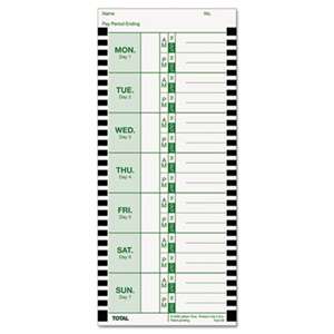 LATHEM TIME CORPORATION Time Card for Lathem Model 800P, 4 x 9, Weekly, 1-Sided, 100/Pack