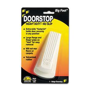 MASTER CASTER COMPANY Big Foot Doorstop, No Slip Rubber Wedge, 2 1/4w x 4 3/4d x 1 1/4h, Beige