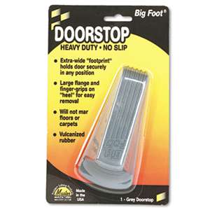 MASTER CASTER COMPANY Big Foot Doorstop, No Slip Rubber Wedge, 2 1/4w x 4 3/4d x 1 1/4h, Gray