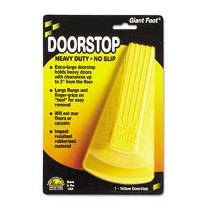 MASTER CASTER COMPANY Giant Foot Doorstop, No-Slip Rubber Wedge, 3-1/2w x 6-3/4d x 2h, Safety Yellow