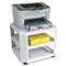 MEAD HATCHER Mobile Printer Stand, Three-Shelf, 17-4/5w x 17-4/5d x 14-3/4h, Platinum