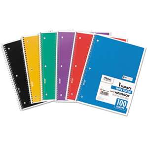 MEAD PRODUCTS Spiral Bound Notebook, Perforated, Legal Rule, 10 1/2 x 7 1/2 White, 100 Sheets