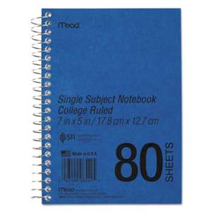 MEAD PRODUCTS DuraPress Cover Notebook, College Rule, 7 x 5, White, 80 Sheets