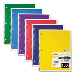 MEAD PRODUCTS Spiral Bound Notebook, Perforated, College Rule, 11 x 8, White, 100 Sheets