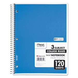 MEAD PRODUCTS Spiral Bound Notebook, Perforated, College Rule, 11 x 8, White, 120 Sheets