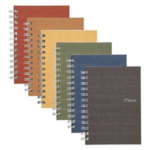 MEAD PRODUCTS Recycled Notebook, College Ruled, 7 x 5, 80 Sheets, Perforated, Assorted