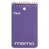 MEAD PRODUCTS Memo Book, College Ruled, 3 x 5, Wirebound, Punched, 60 Sheets, Assorted