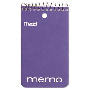 MEAD PRODUCTS Memo Book, College Ruled, 3 x 5, Wirebound, Punched, 60 Sheets, Assorted