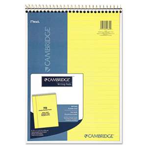 MEAD PRODUCTS Stiff Back Wire Bound Notebook, Legal Rule, 8 1/2 x 11, Canary Paper, 70 Sheets