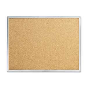 MEAD PRODUCTS Cork Bulletin Board, 24 x 18, Silver Aluminum Frame