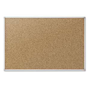 MEAD PRODUCTS Cork Bulletin Board, 48 x 36, Silver Aluminum Frame
