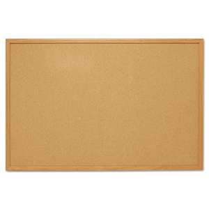 MEAD PRODUCTS Cork Bulletin Board, 48 x 36, Oak Frame