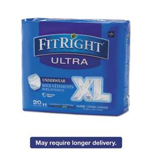 MEDLINE INDUSTRIES, INC. FitRight Ultra Protective Underwear, X-Large, 56-68" Waist, 20/Pack