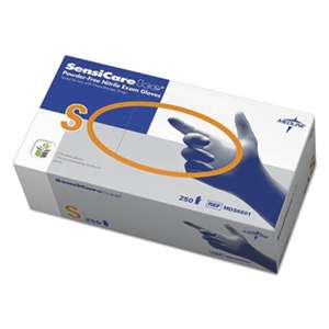 MEDLINE INDUSTRIES, INC. Sensicare Ice Nitrile Exam Gloves, Powder-Free, Small, Blue, 250/Box