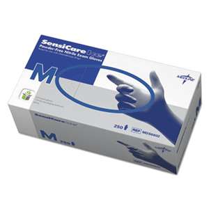 MEDLINE INDUSTRIES, INC. Sensicare Ice Nitrile Exam Gloves, Powder-Free, Medium, Blue, 250/Box