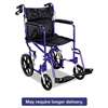 MEDLINE INDUSTRIES, INC. Excel Deluxe Aluminum Transport Wheelchair, 19w x 16d, 300lb Cap