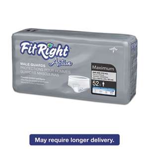 MEDLINE INDUSTRIES, INC. FitRight Active Male Guards, 6 x 11, White, 52/Pack